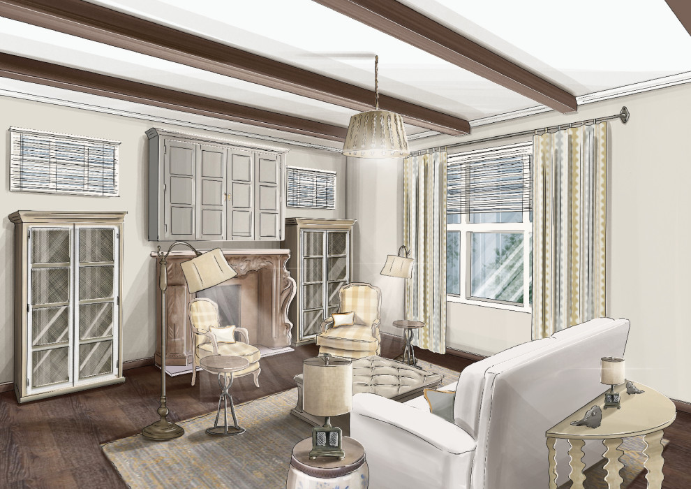 Визуализация комнат для проекта американского дизайнера