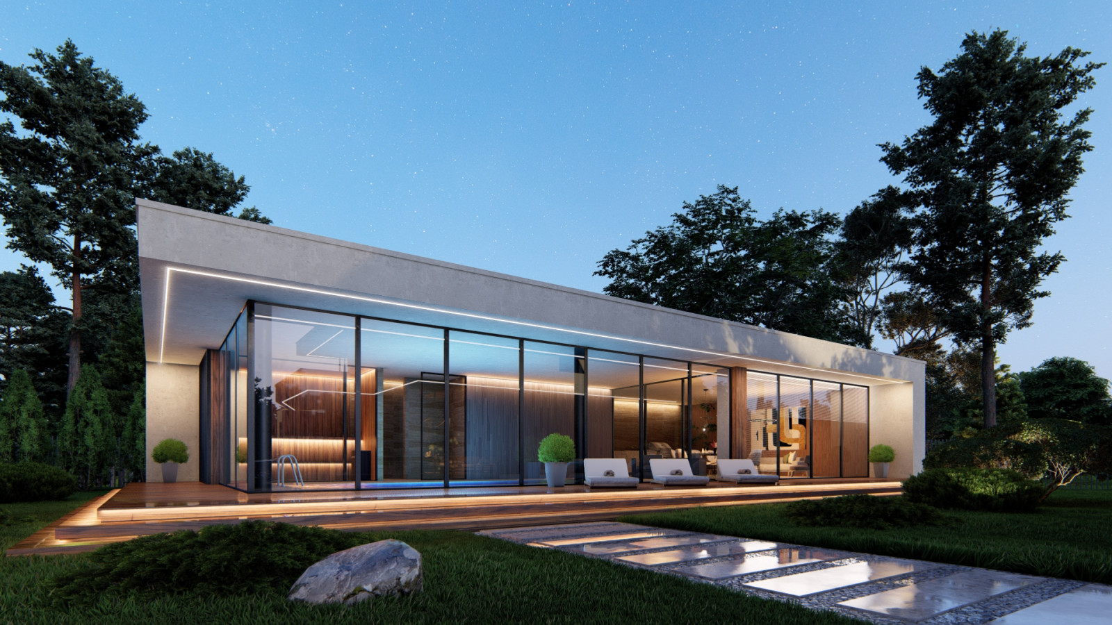 Современный загородный дом с СПА комплексом