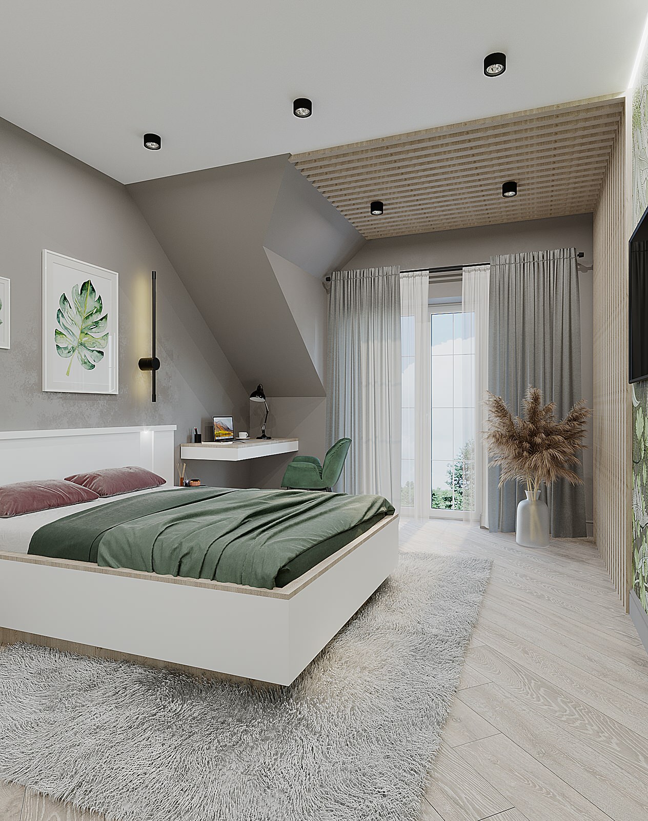 Спальня для молодой пары в ЭКО-стиле