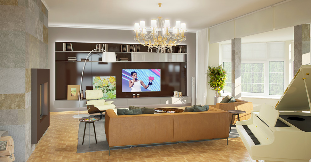 Обложка проекта: Гостинная с камином