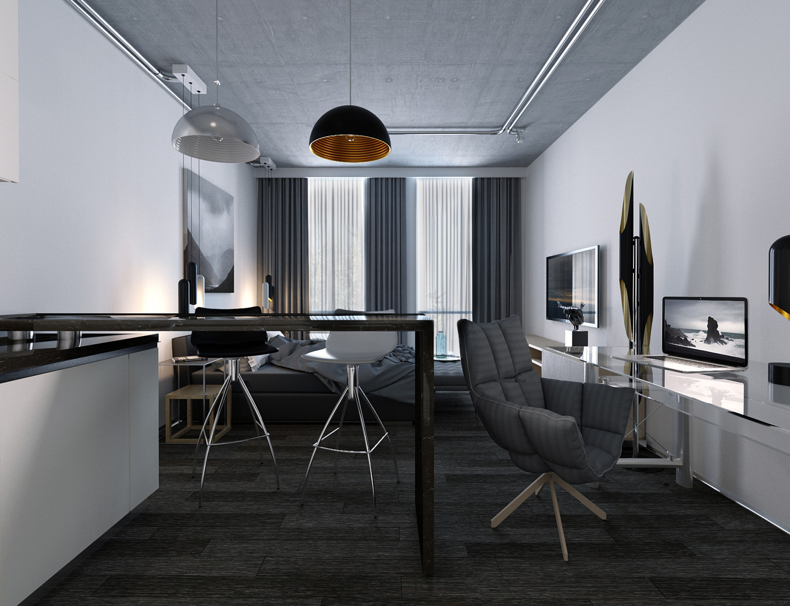 Номер SMART в стиле хай-тек в апарт-отеле PRIME RESIDENCE