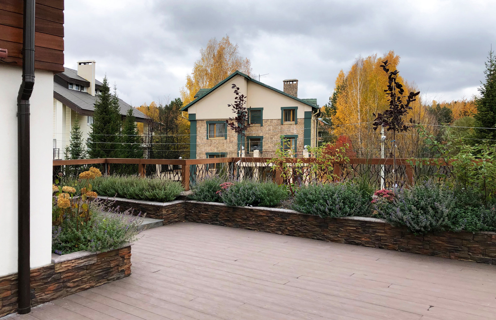 Розовое утро. Сад на крыше