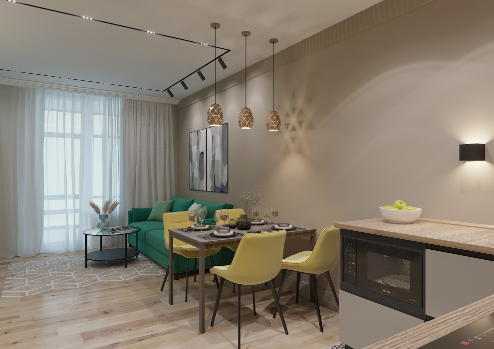 Яркая квартира для дождливого города