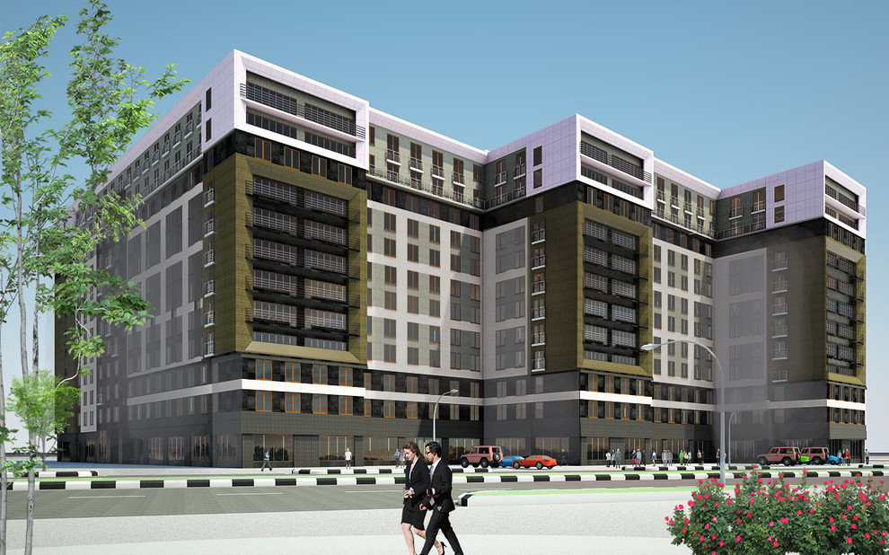 Эскизный проект фасадов многоэтажного жилого дома