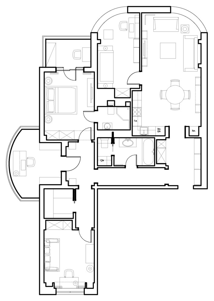 Проект недели: Современная гостиная 20 кв.м с классическими деталями