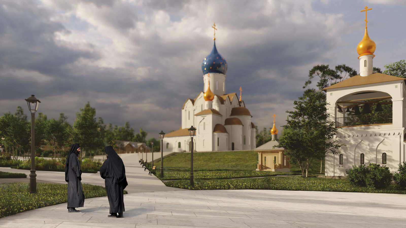 Храм Успения Пресвятой Богородицы и объекты внешней инфраструктуры Мужского мона