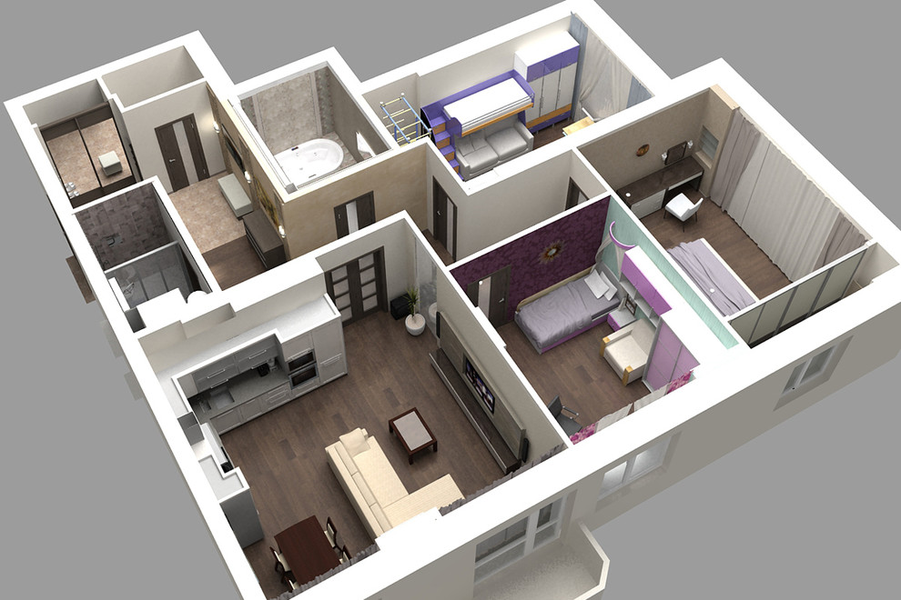 Обложка проекта: 4-х комнатная квартира, 116 м.кв.