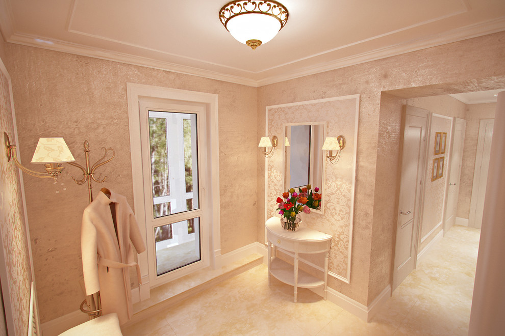 Холл с лестницей в загородном доме, п. Авиатор