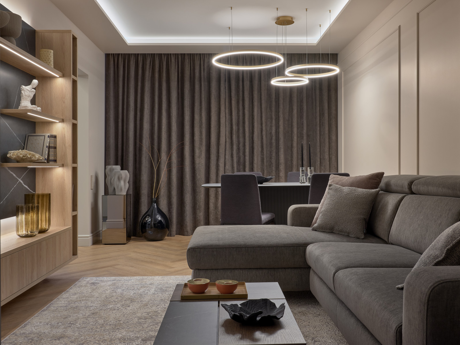 Стильный монохром - трехкомнатная квартира