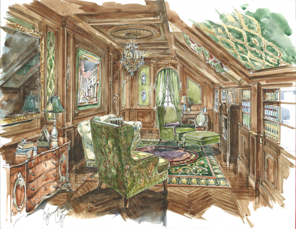 Акварельные эскизы. Загородный дом в Екатеринбурге.