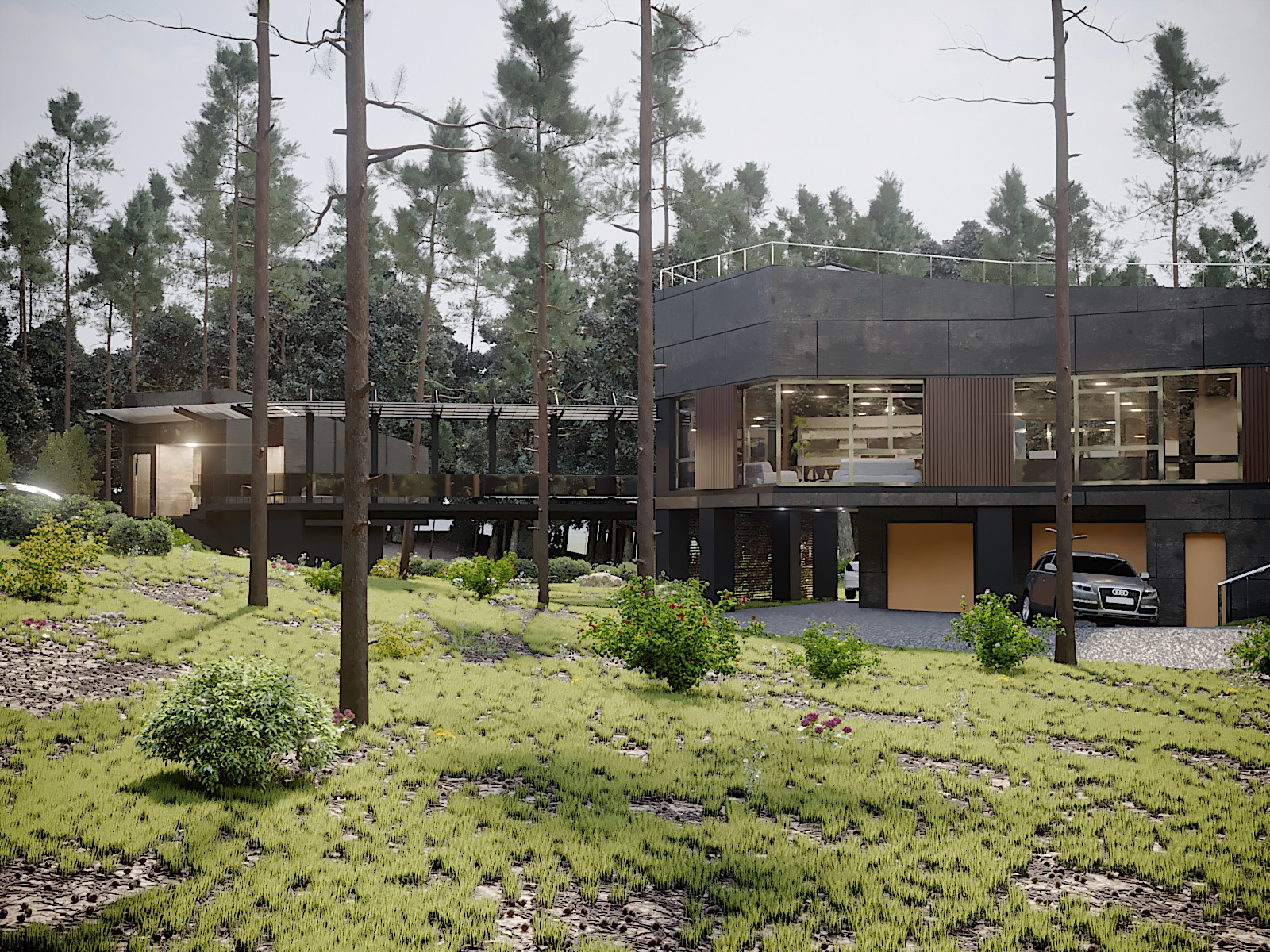 Проект частного дома в сосновом бору