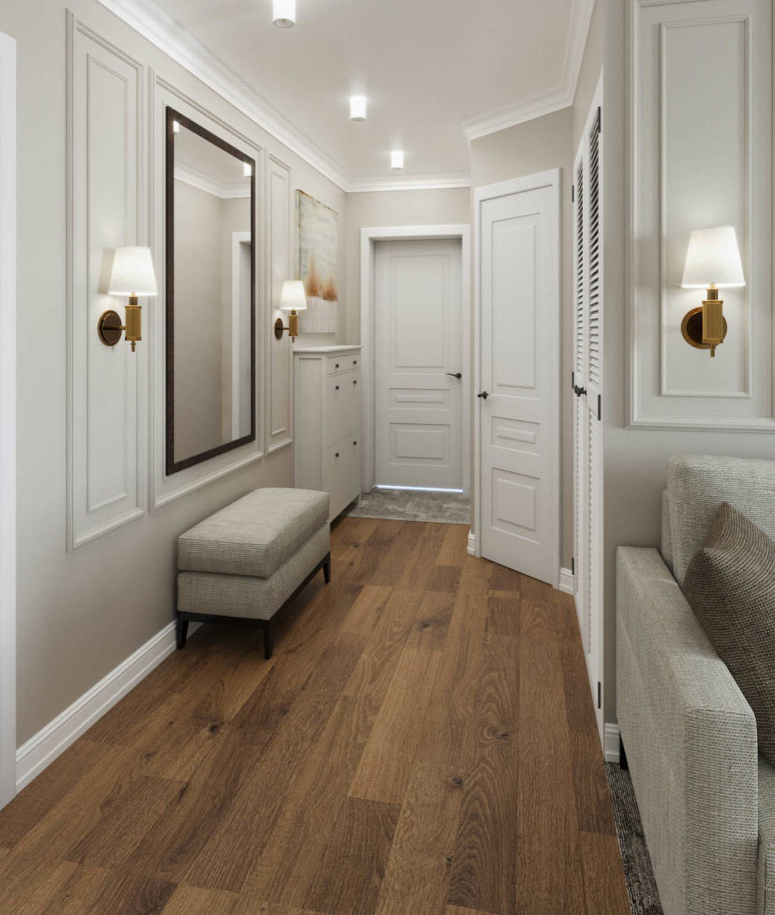 Design apartment in Krasnoyarsk 37 m² in neoclassical style