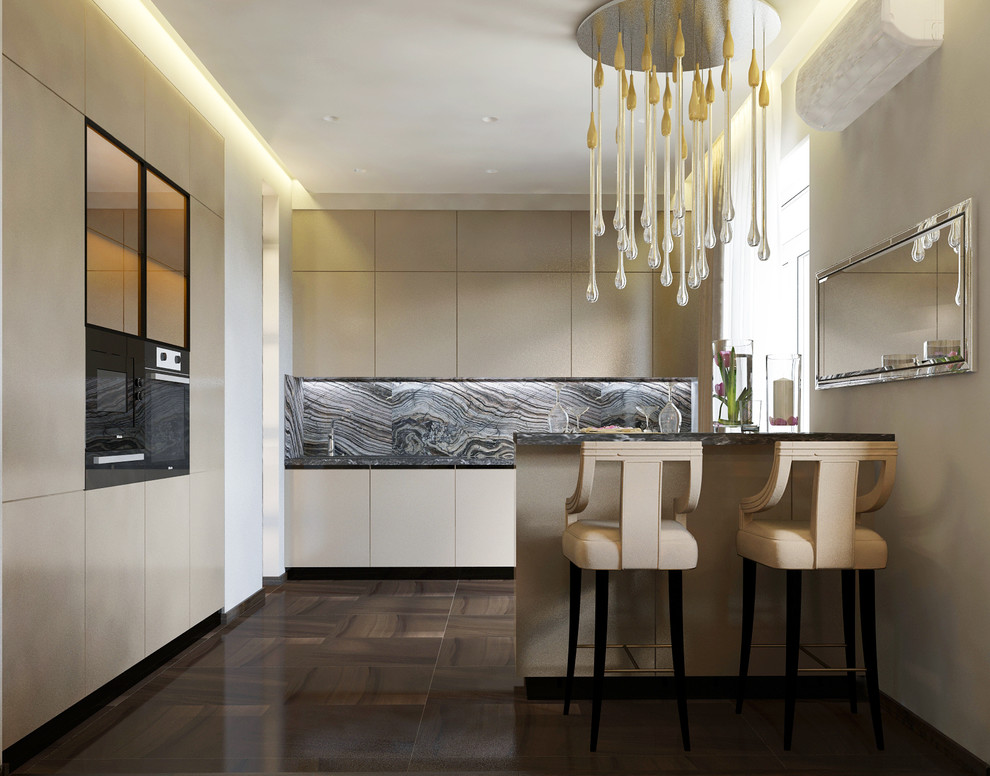 ЖК Мосфильмовский. Кухня-гостиная.