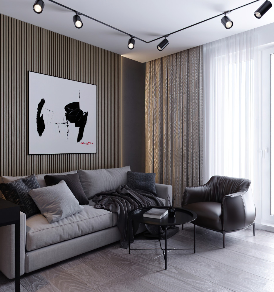 Квартира в спокойной цветовой гамме с нотками брутальности