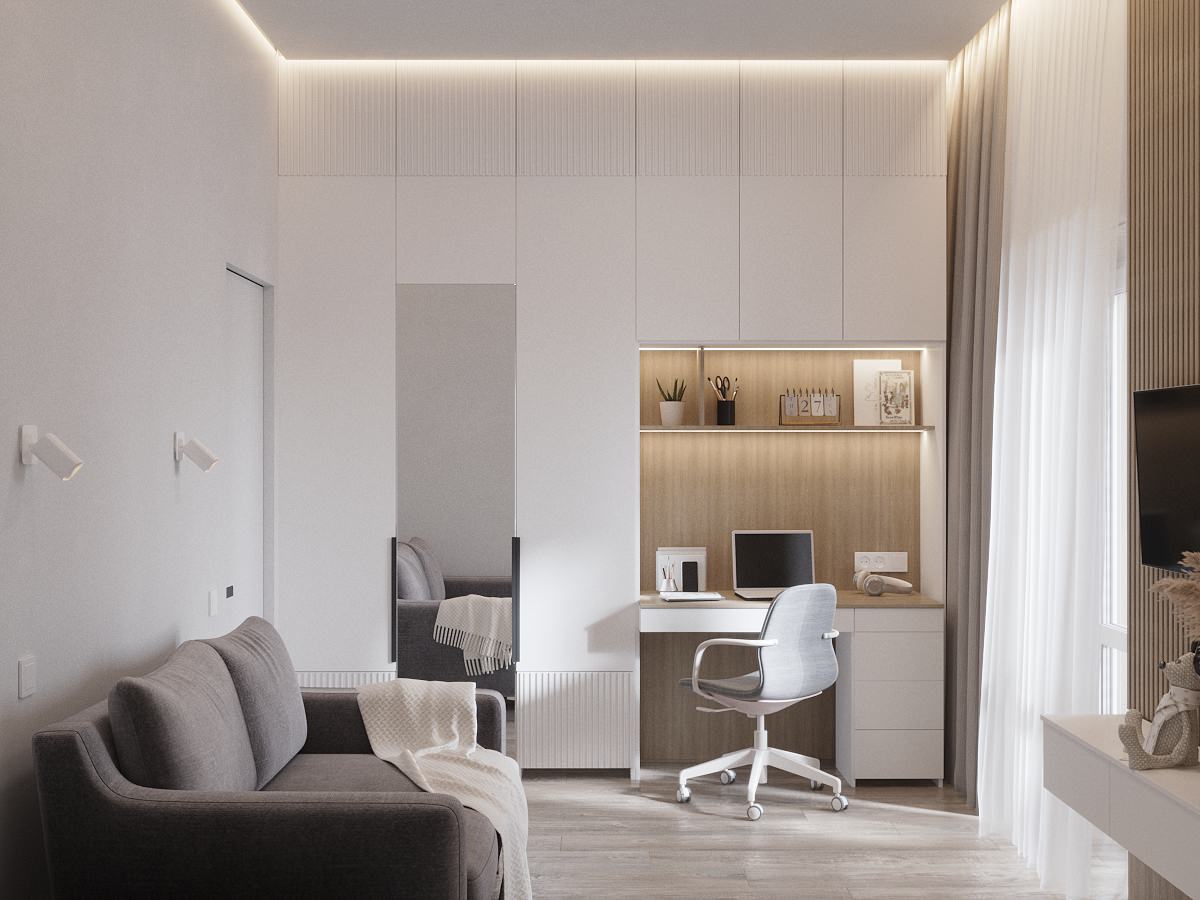 Трёхкомнатная квартира в монохромных тонах