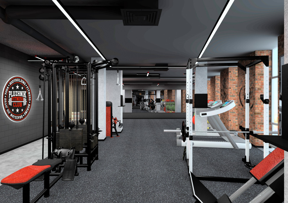 эскиз фитнес клуба для сети PLUZHNIK FITNESS CLUB