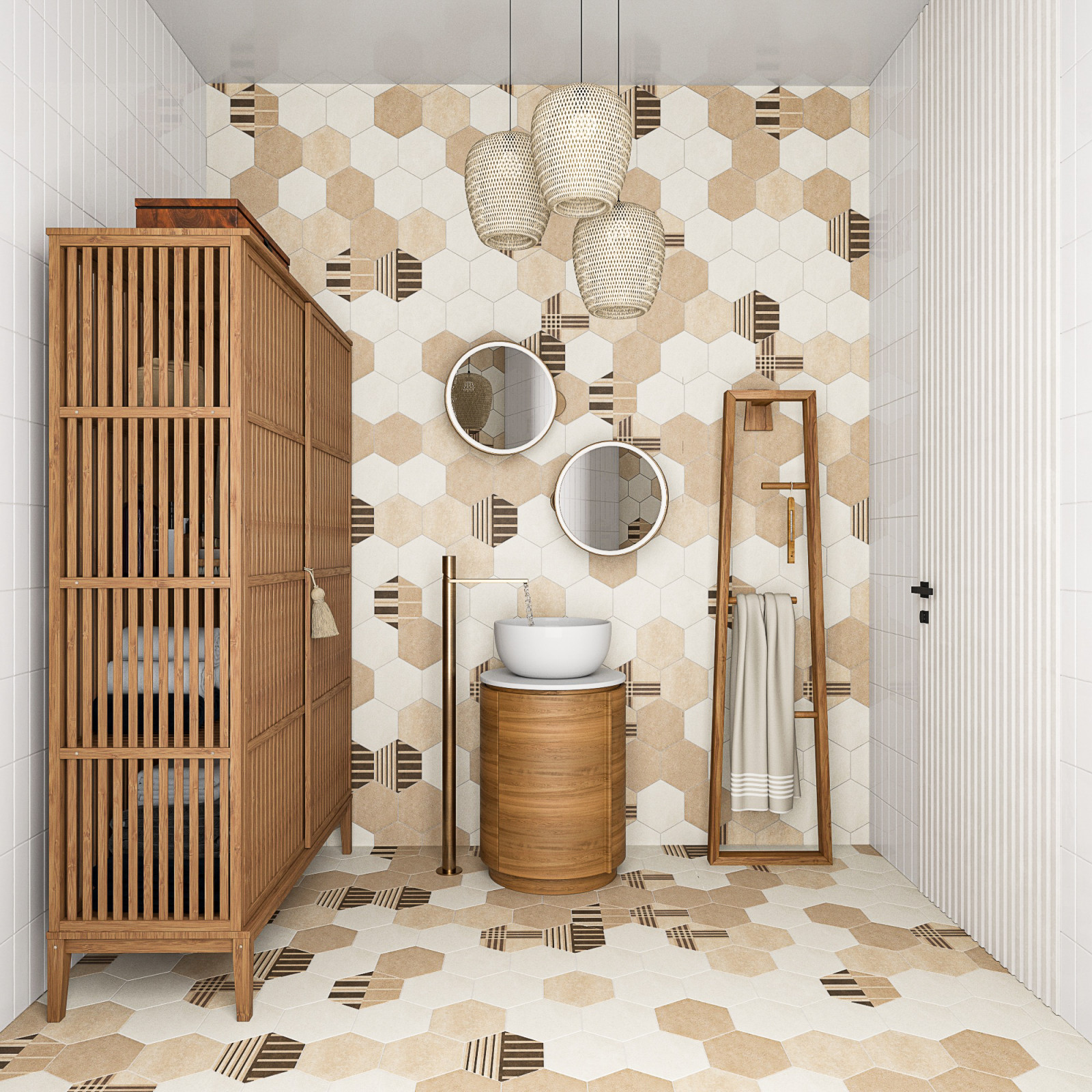 Обложка проекта: Ванная в стиле джапанди