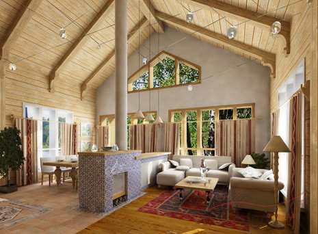 интерьер деревянного дома