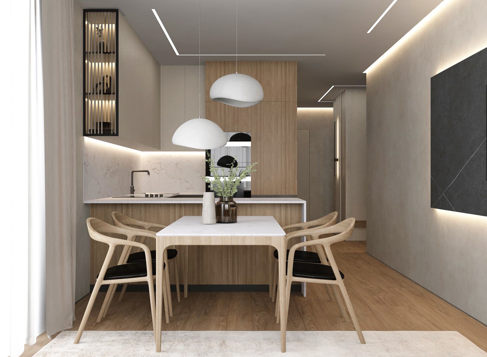 Обложка проекта: Кухня-гостиная, прихожая 34,5 м2 в ЖК Панин, г. Нижний Новгород