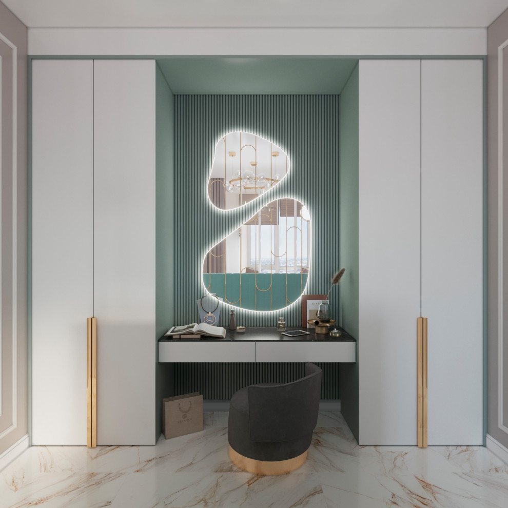 Дизайн спальни с make up зоной