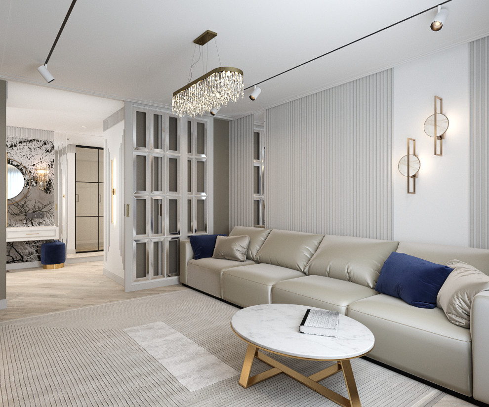 Обложка проекта: Трехкомнатная квартира в современном классическом стиле