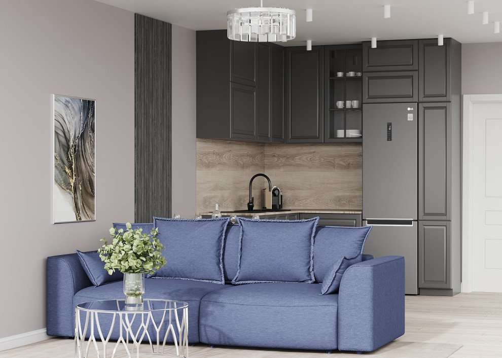 Кухня-гостиная в современном стиле 23 м2