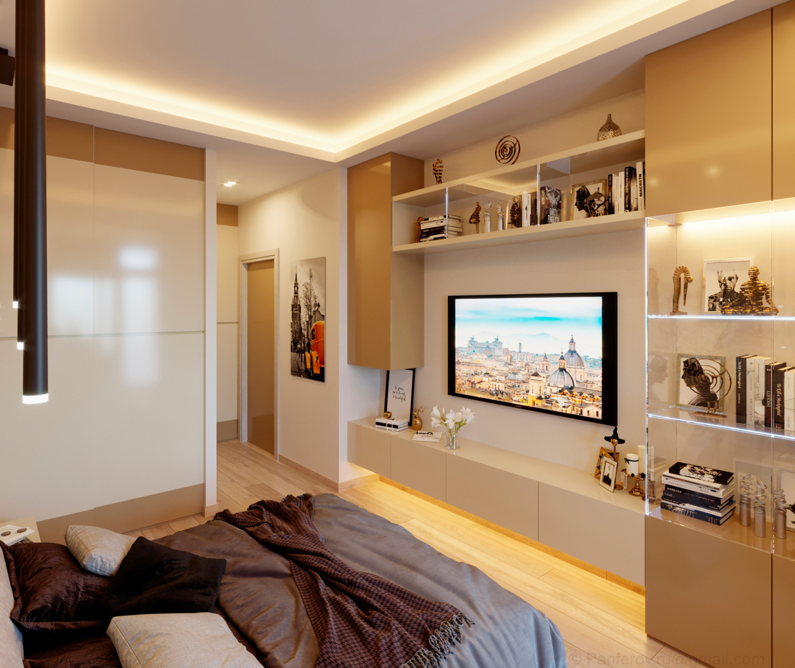 Обложка проекта: Дизайн-проект интерьера спальни