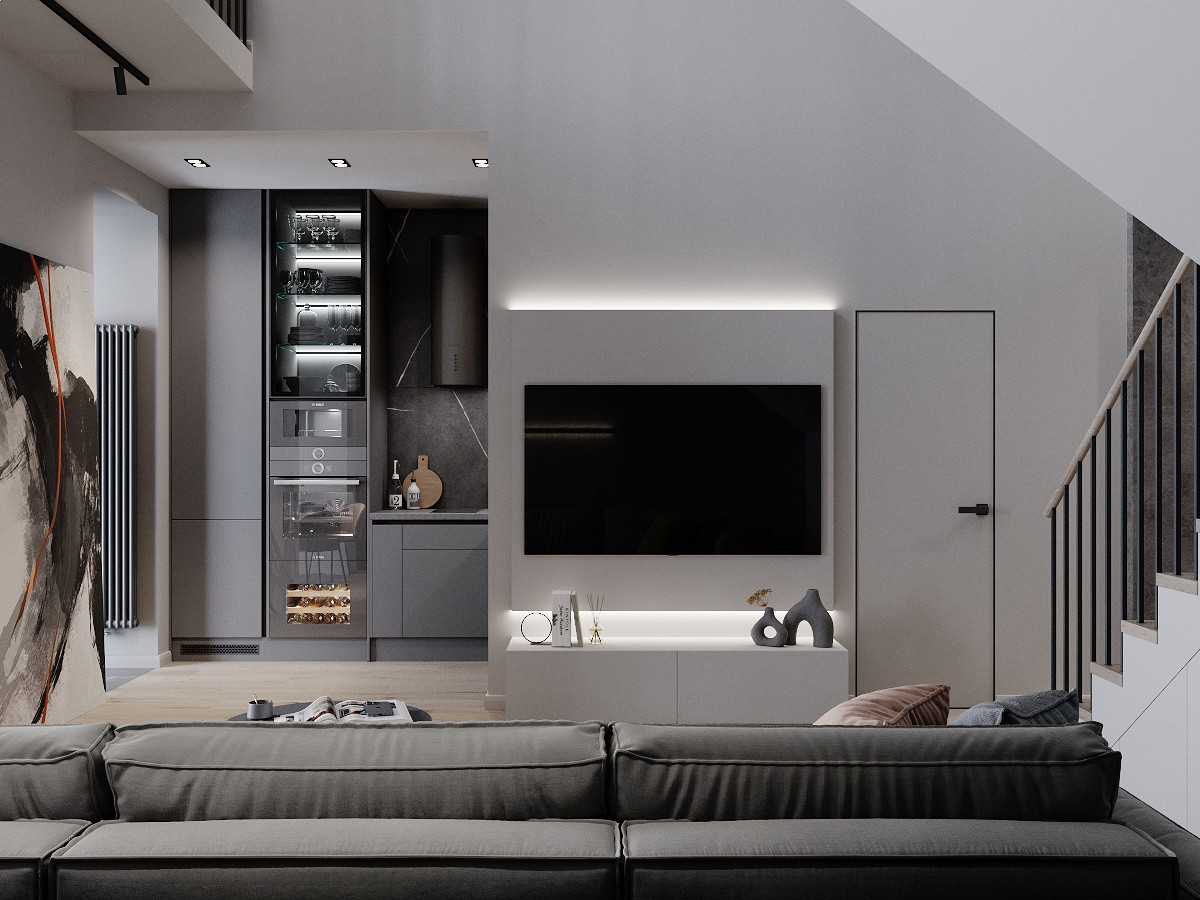 Обложка проекта: Двухуровневая квартира в ЖК Левобережный Лайф