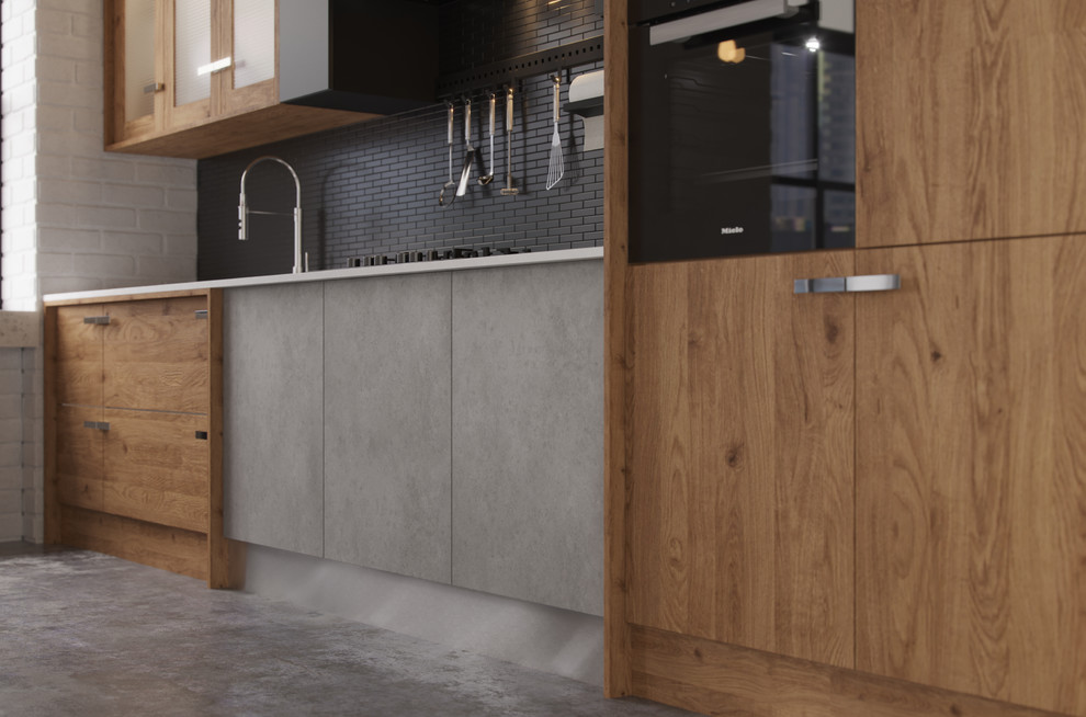 Мебель для кухни Атлас-люкс в стиле лофт.