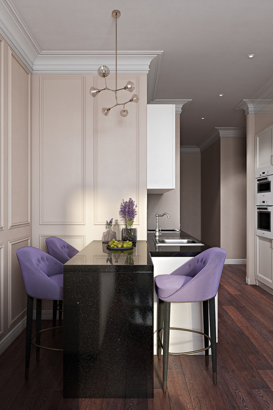 Кухня с барной стойкой