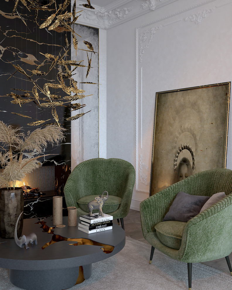 Гостиная с камином