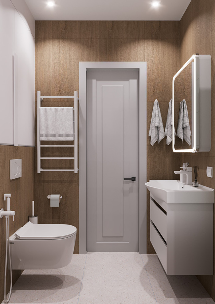 Евро однокомнатная квартира с яркими акцентами в ЖК Атмосфера