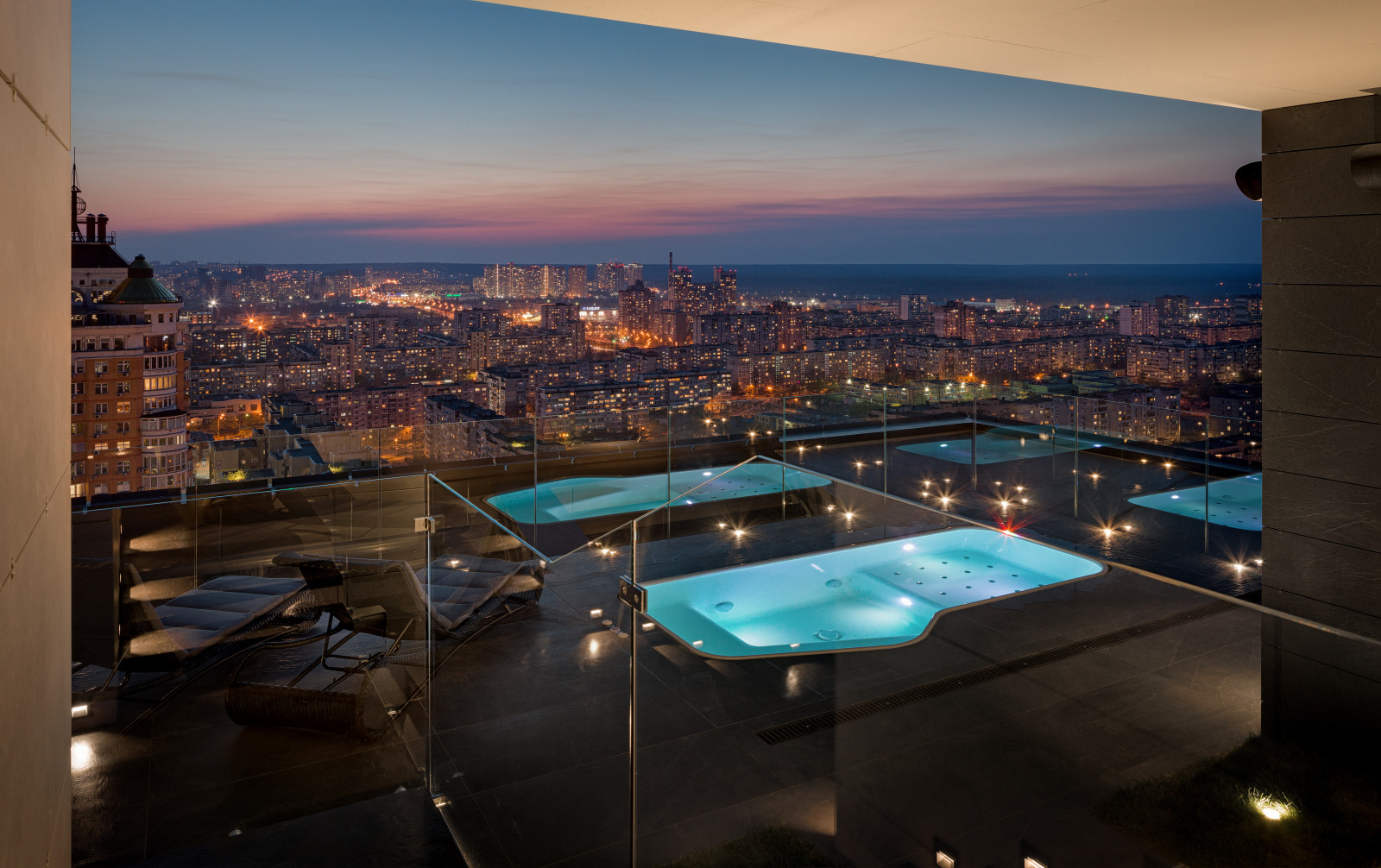 Stylish monochromatic white penthouse