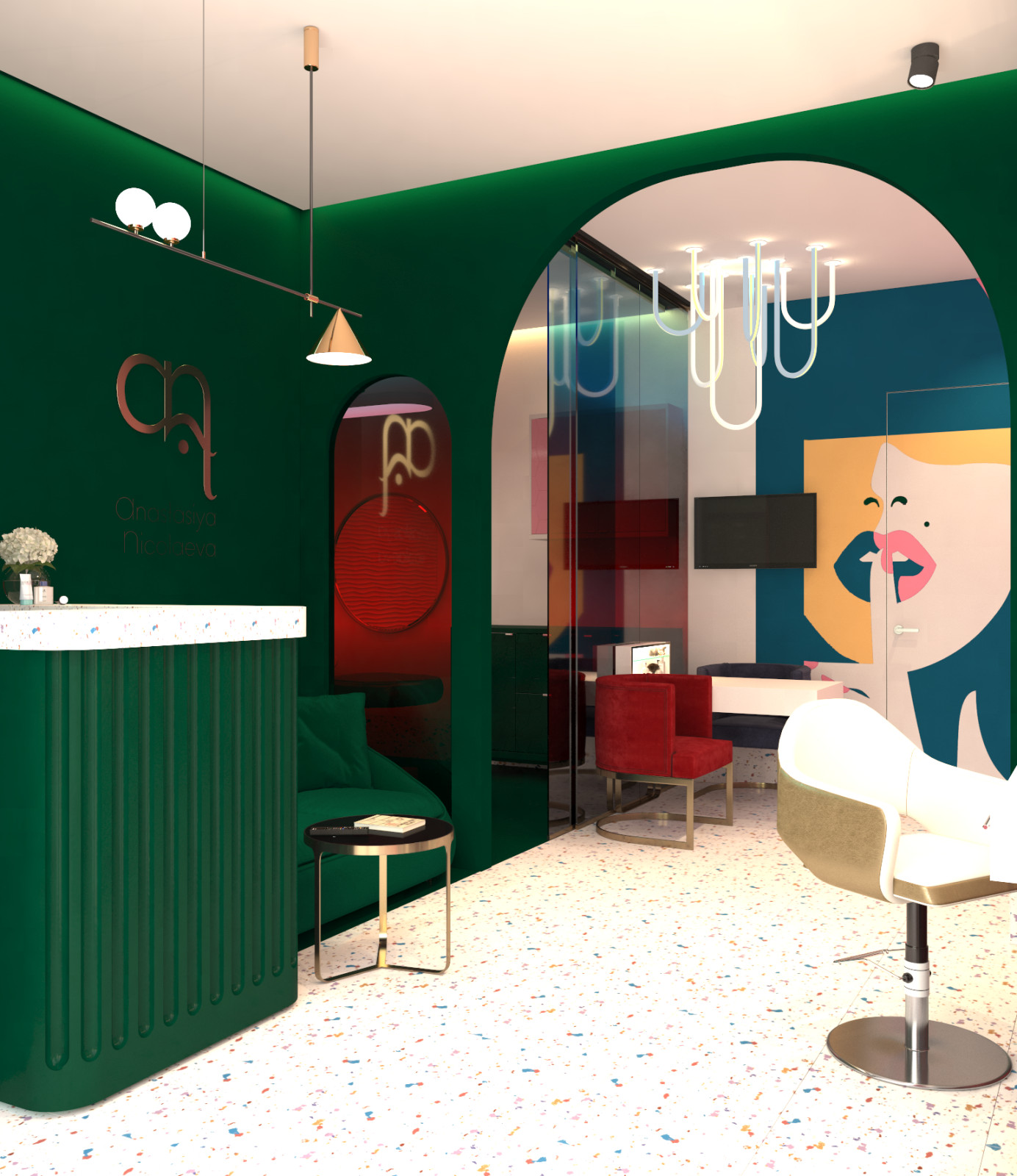 Дизайн интерьера салона перманентного макияжа в центре СПБ