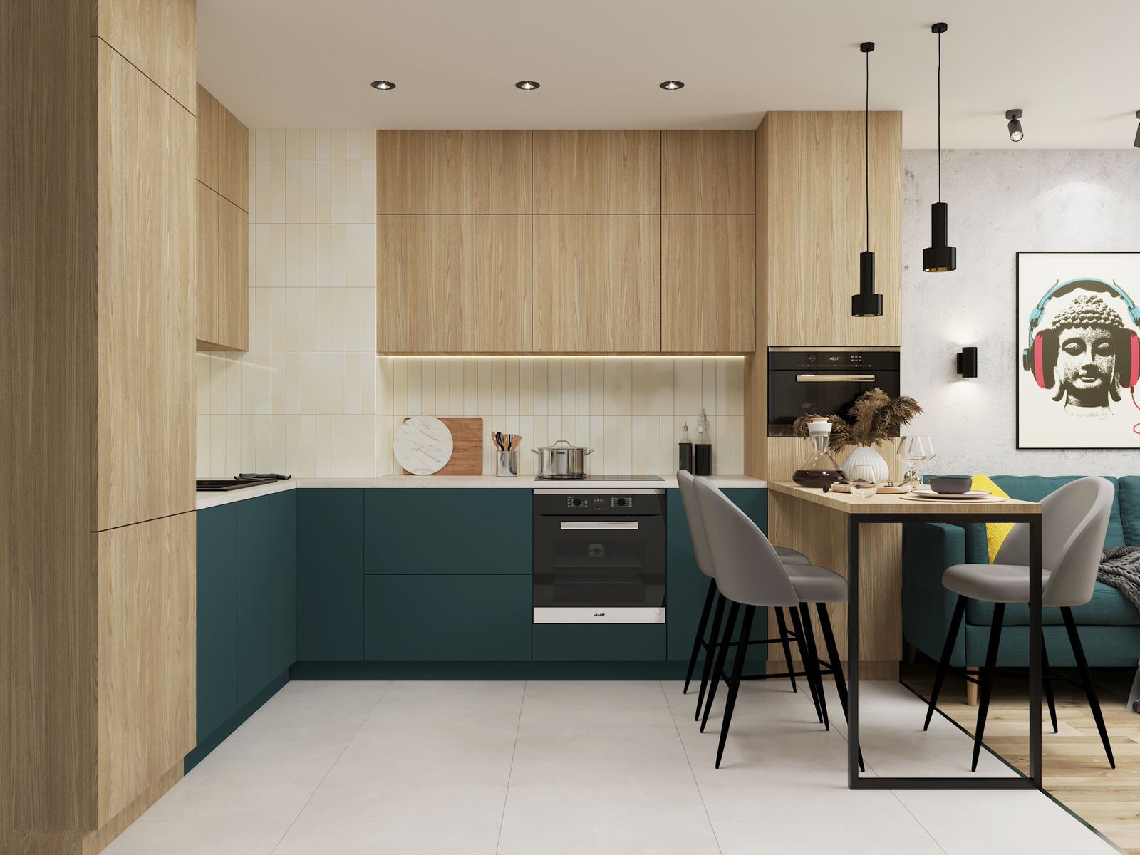 2-комн. квартира для пары в Бабяково, в ЖК Зелёный квартал