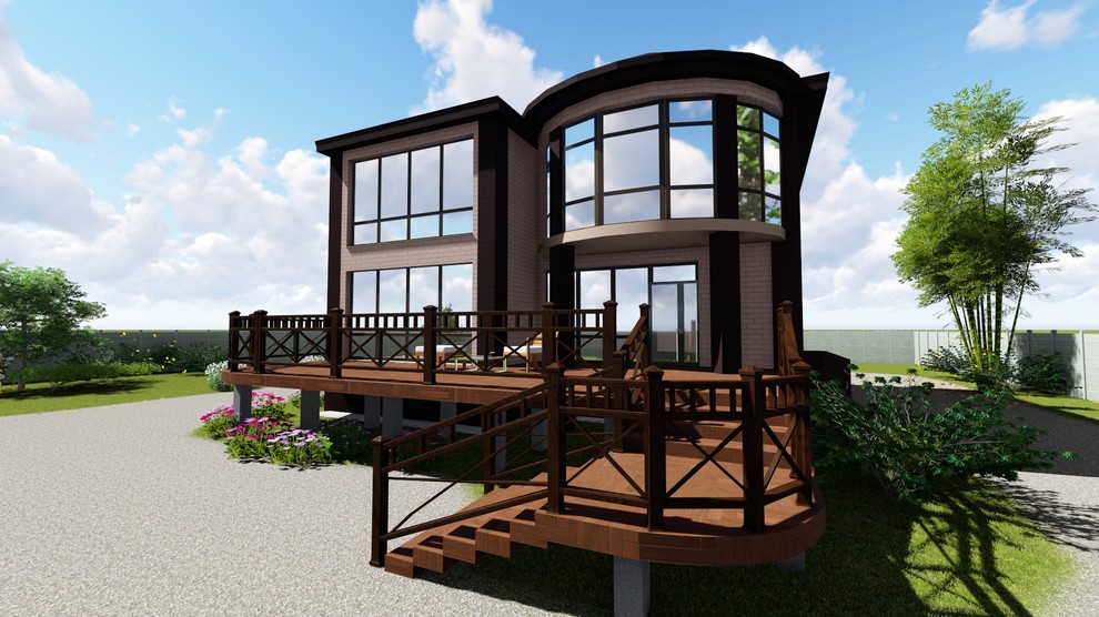 Проект двухэтажного дома с цокольным этажом