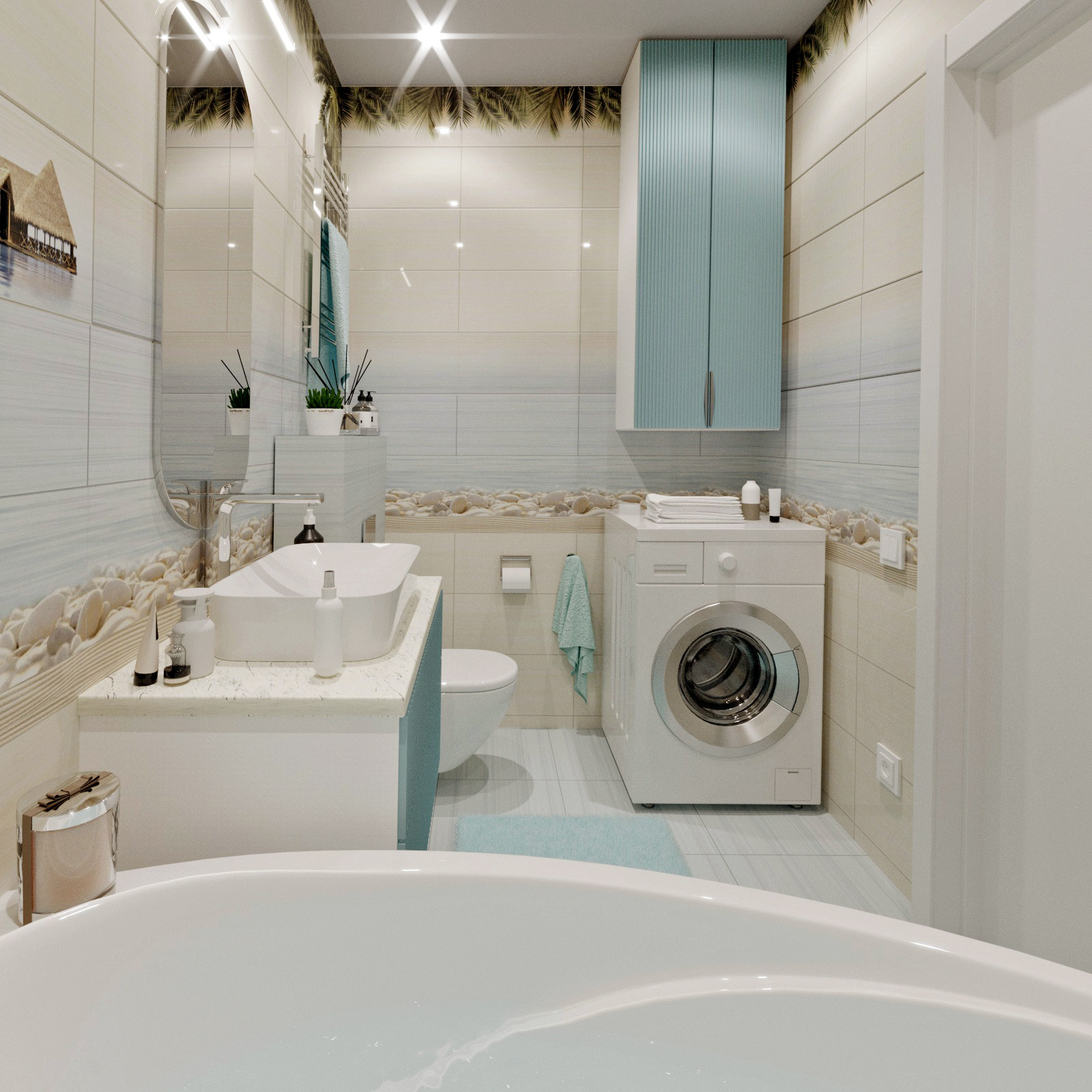 Современный интерьер с морскими мотивами