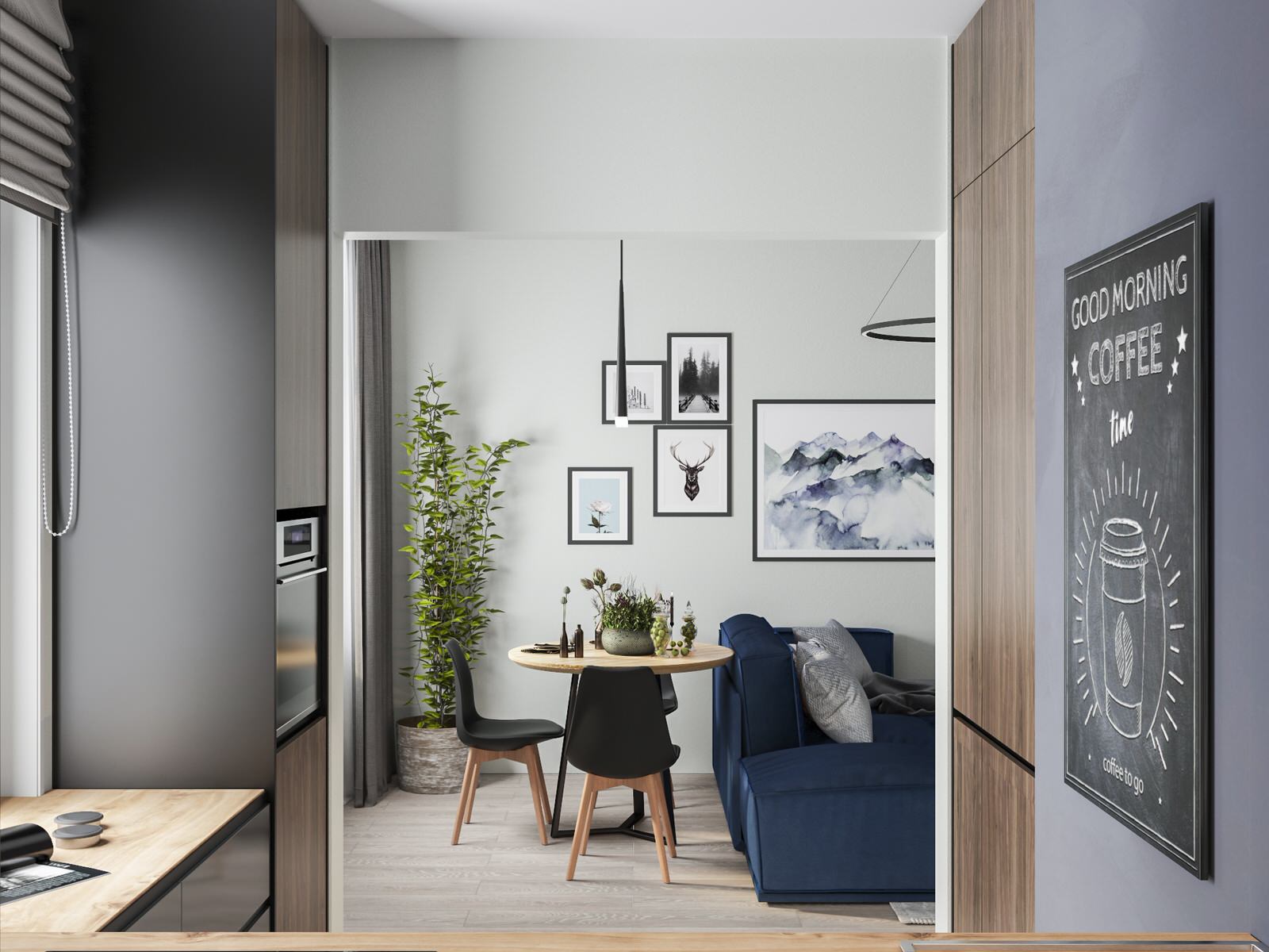 Дизайн-проект двухкомнатной квартиры, 55.22 м2