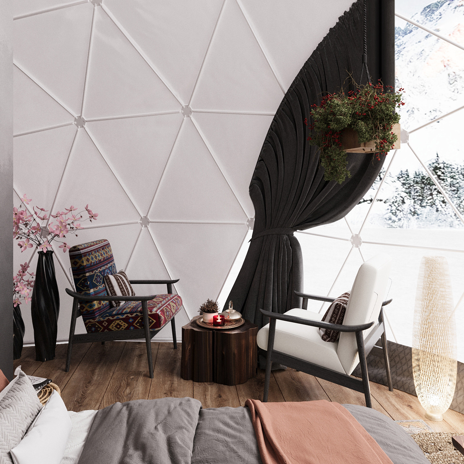 Дизайн-проект глэмпинга на Алтае.