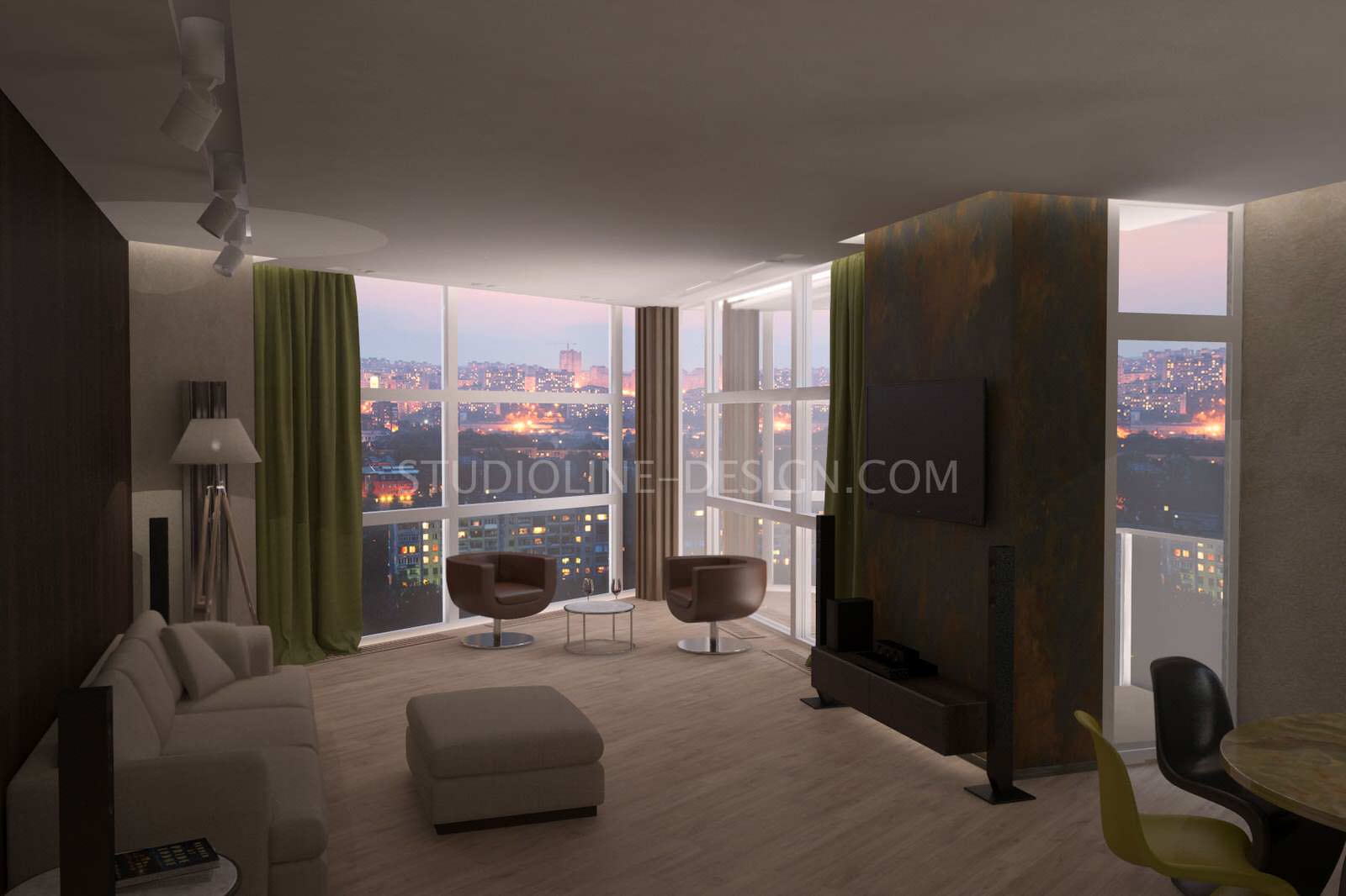 Дизайн 3-хкомнатной квартиры для холостяка