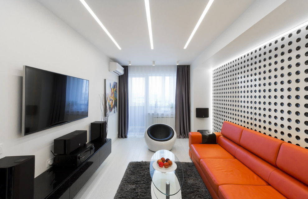 Houzz тур: Московская квартира с умным светом и яркими акцентами