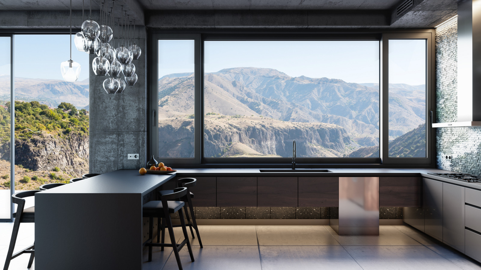Kitchen with The View of Gorge