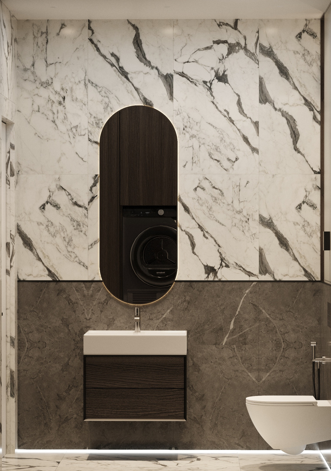 Интерьер видовой квартиры с террасой