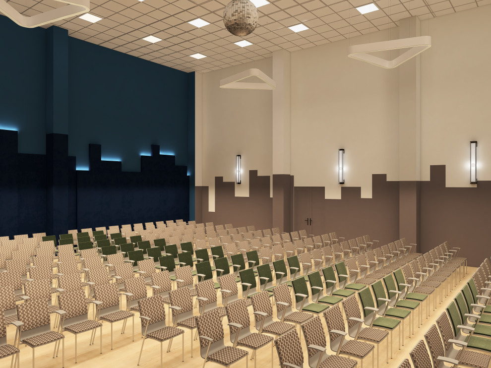 Обложка проекта: Актовый зал общеобразовательной школы