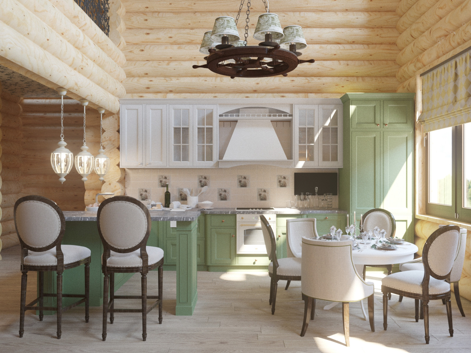 Обложка проекта: Загородный бревенчатый дом