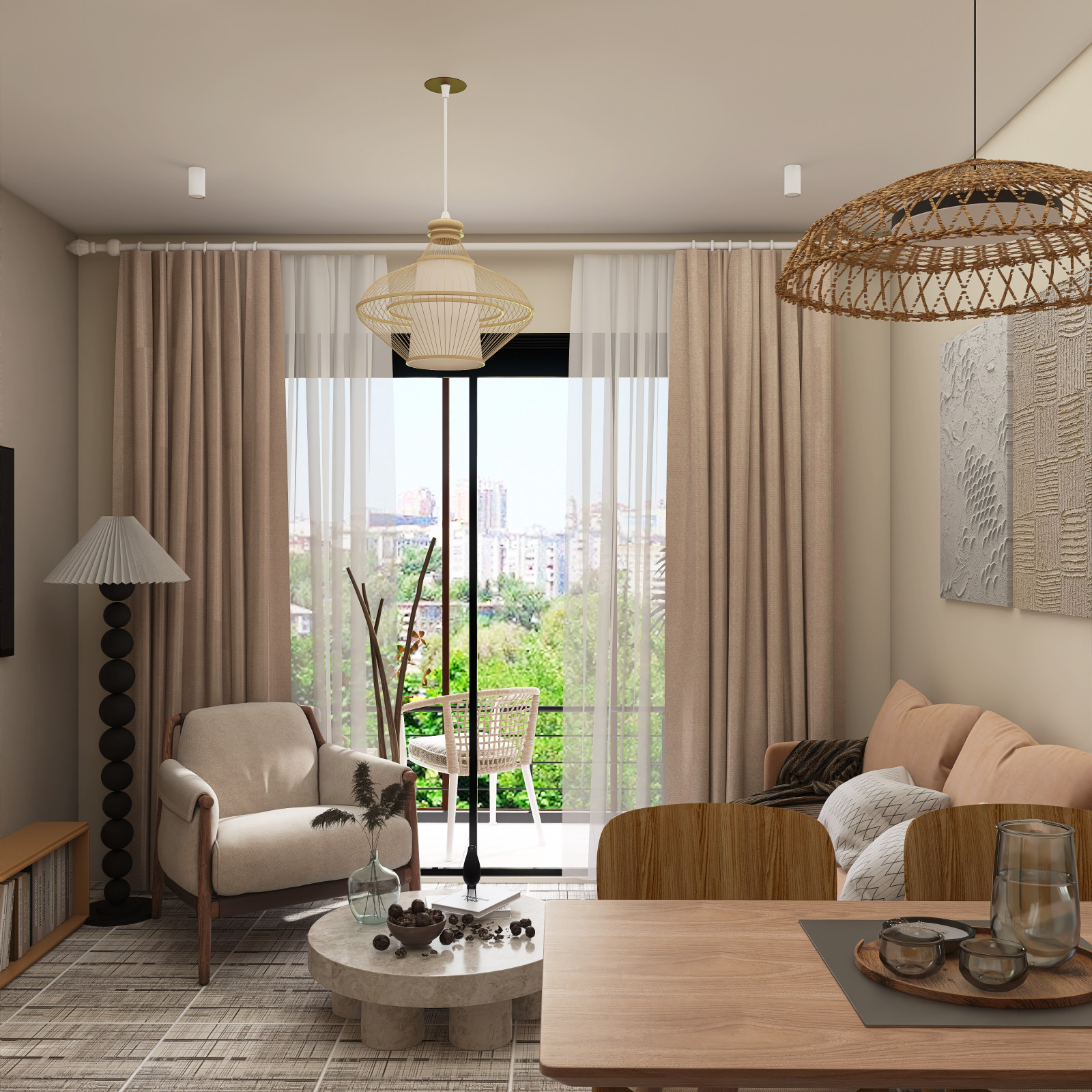 Квартира в центре Екатеринбурга в стиле Джапанди