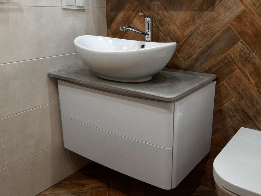 Столешница из бетона в ванную комнату