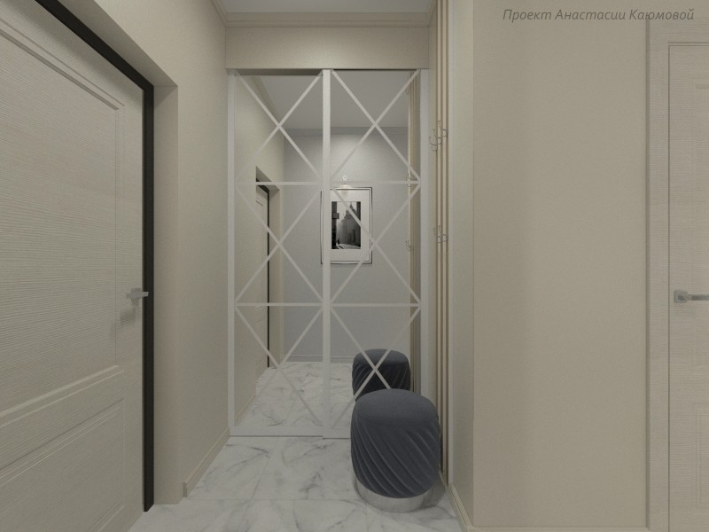 Прихожая с небольшой гардеробной