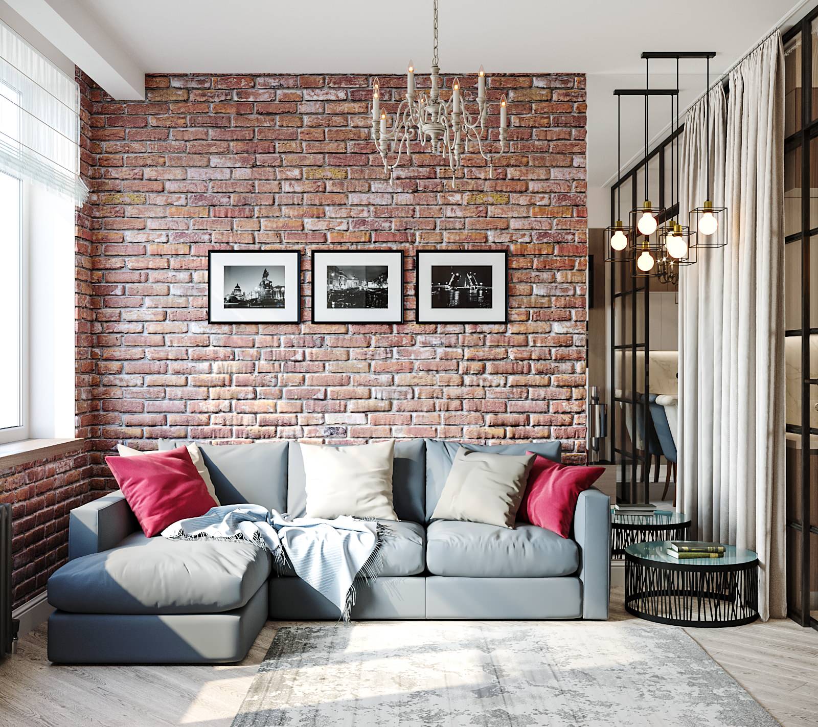 Женственный лофт в ЖК Триколор (визуализация)