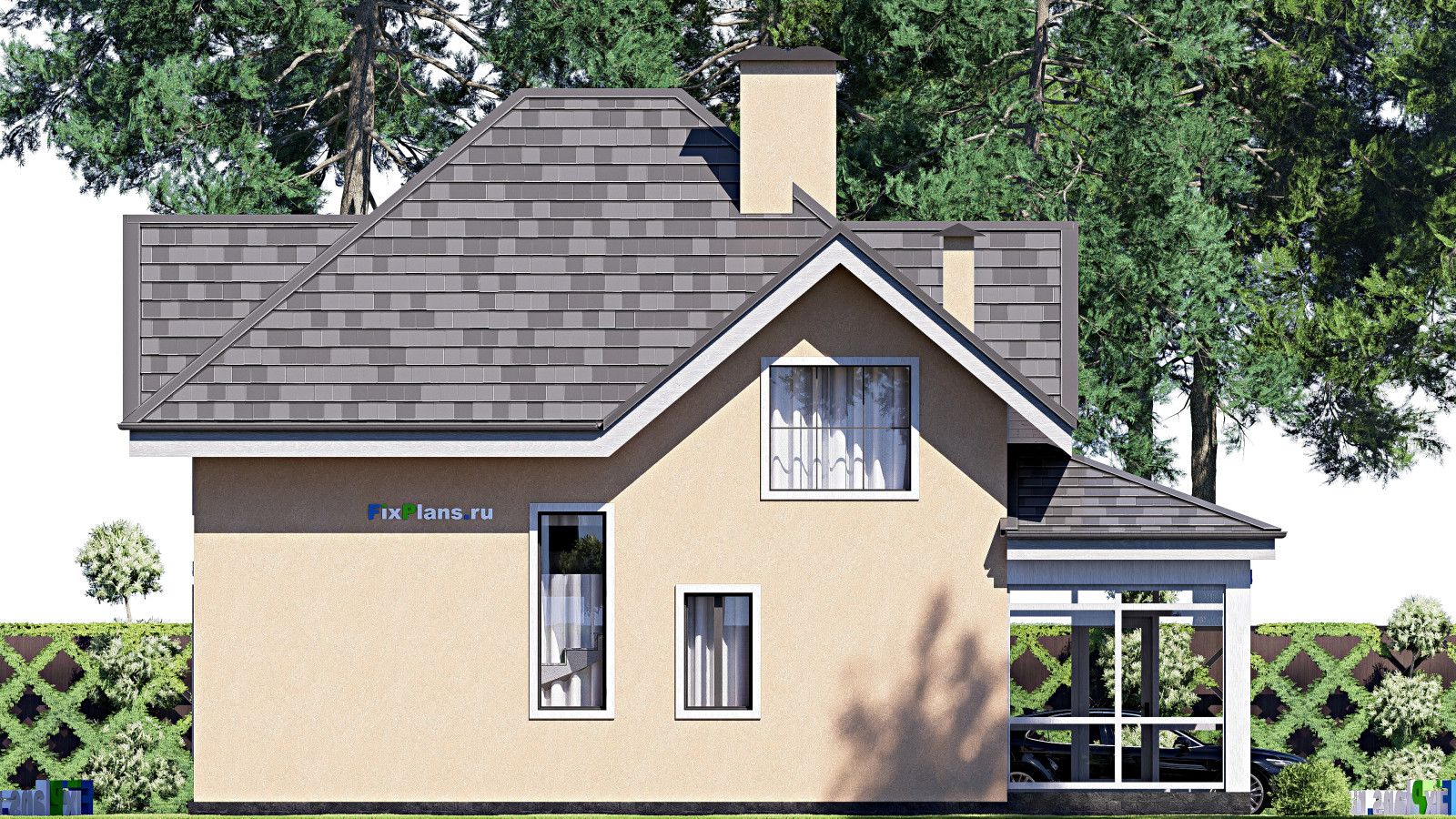 Проект дома с мансардой 13х10 м S138м2 F-17324